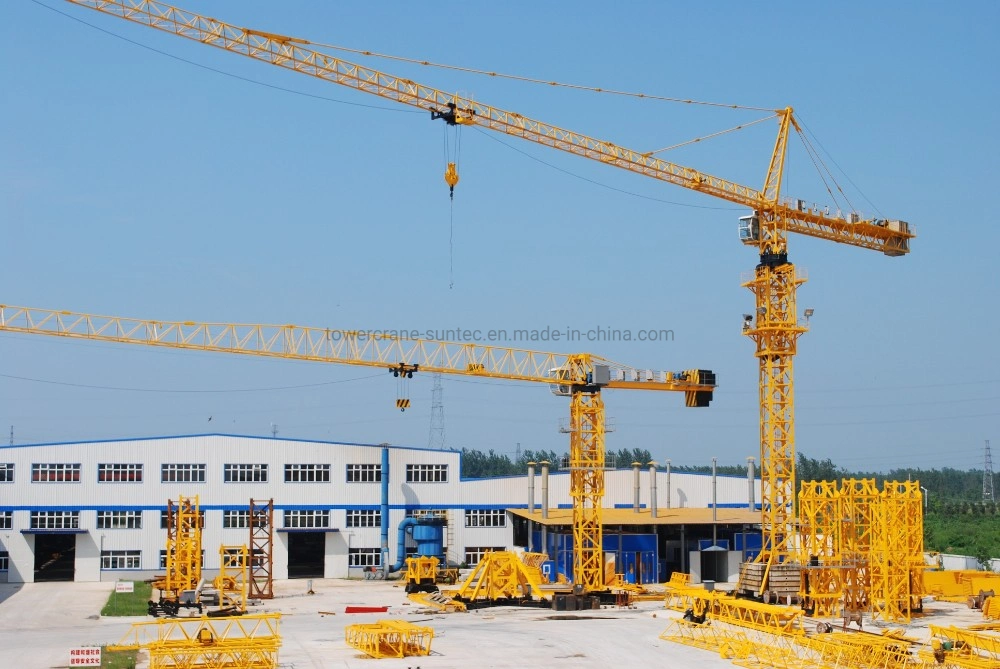 Chinese Tower Crane Manufacturer Suntec Construction Tower Crane with Jib Length of 60 Meters 8 Tons Qtz80